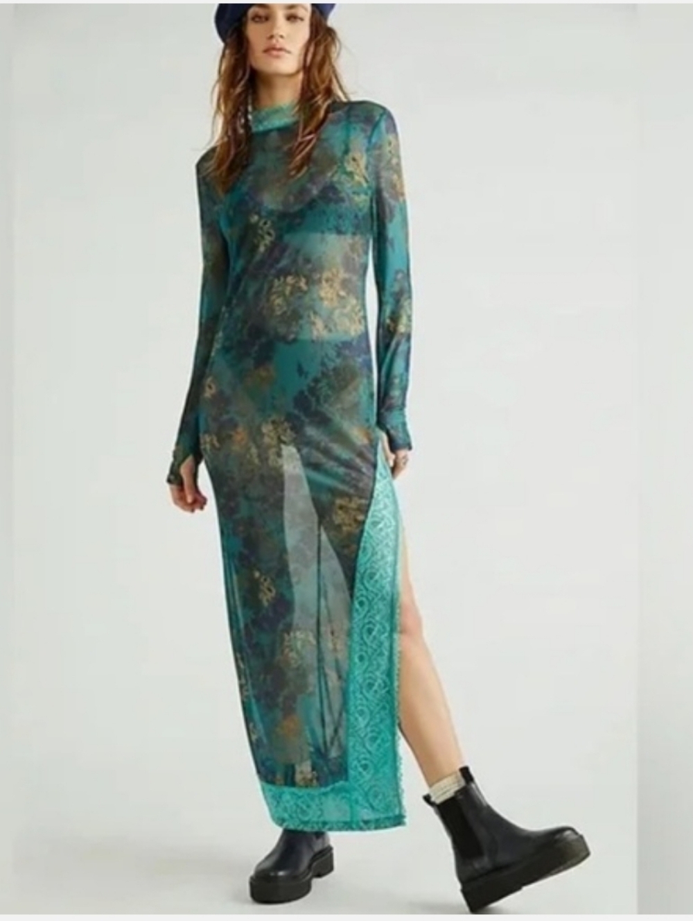 Free People INTIMATELY High Expectations Maxi Slip Dress Size Small